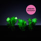 Three Trial Pink Petunias in compostable liners glowing in the dark with a "Website Exclusive" badge.